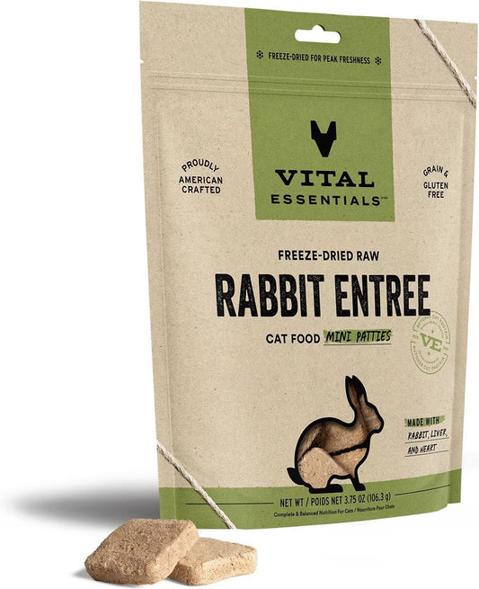 Vital Essentials Freeze-Dried Rabbit Patties For Cats