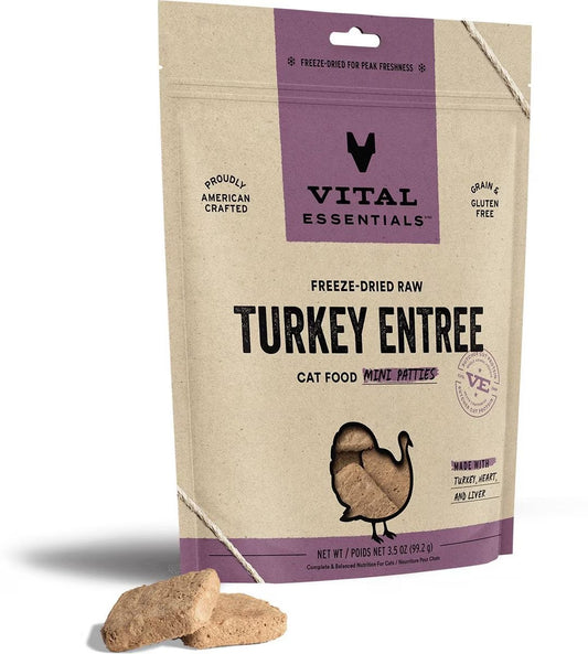 Vital Essentials Freeze-Dried Turkey Patties For Cats