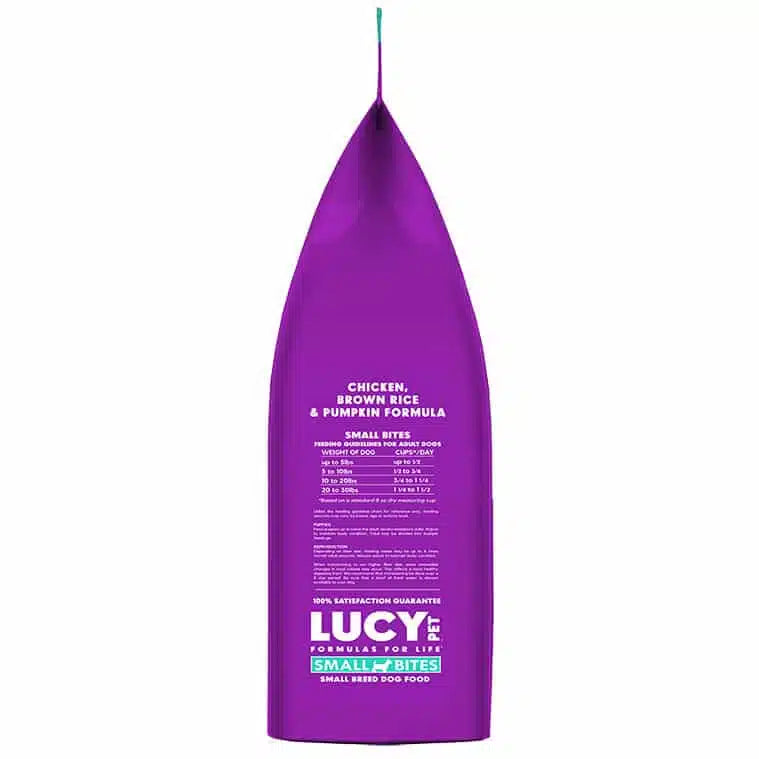 Lucy Pet Chicken, Brown Rice & Pumpkin LID Small Bites Dog Food