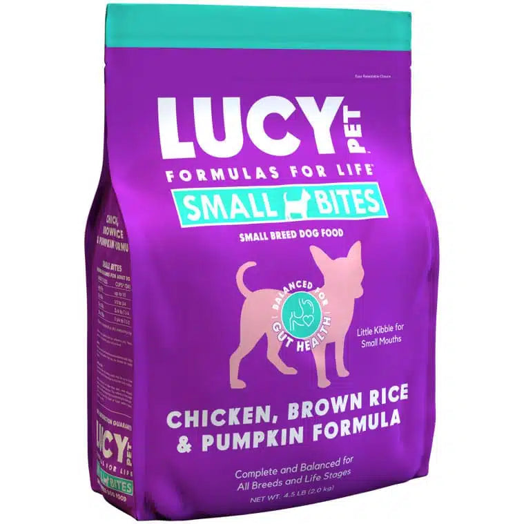 Lucy Pet Chicken, Brown Rice & Pumpkin LID Small Bites Dog Food