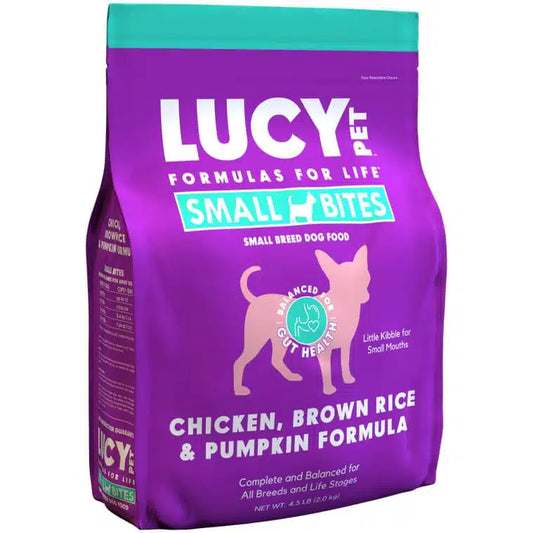 Lucy Pet Chicken, Brown Rice & Pumpkin LID Small Bites Dog Food
