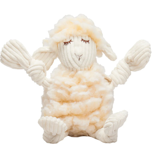 HuggleHounds FlufferKnottie Louise Lamb Dog Toy