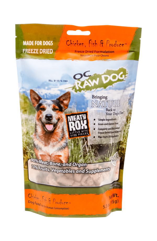 OC Raw Dog Freeze Dried Chicken, Fish, & Produce Nuggets
