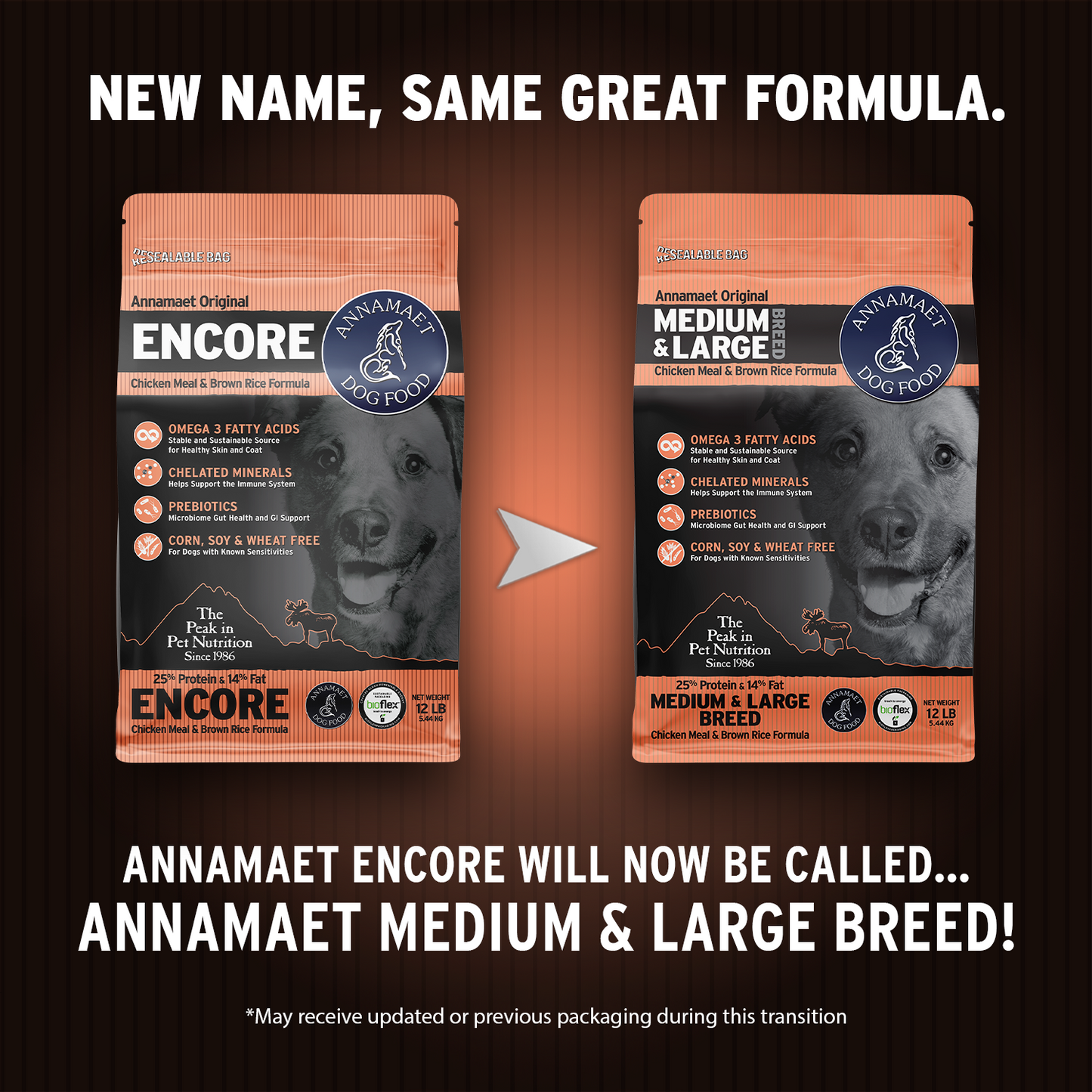 Annamaet Medium and Large Breed Formula Dry Dog Food