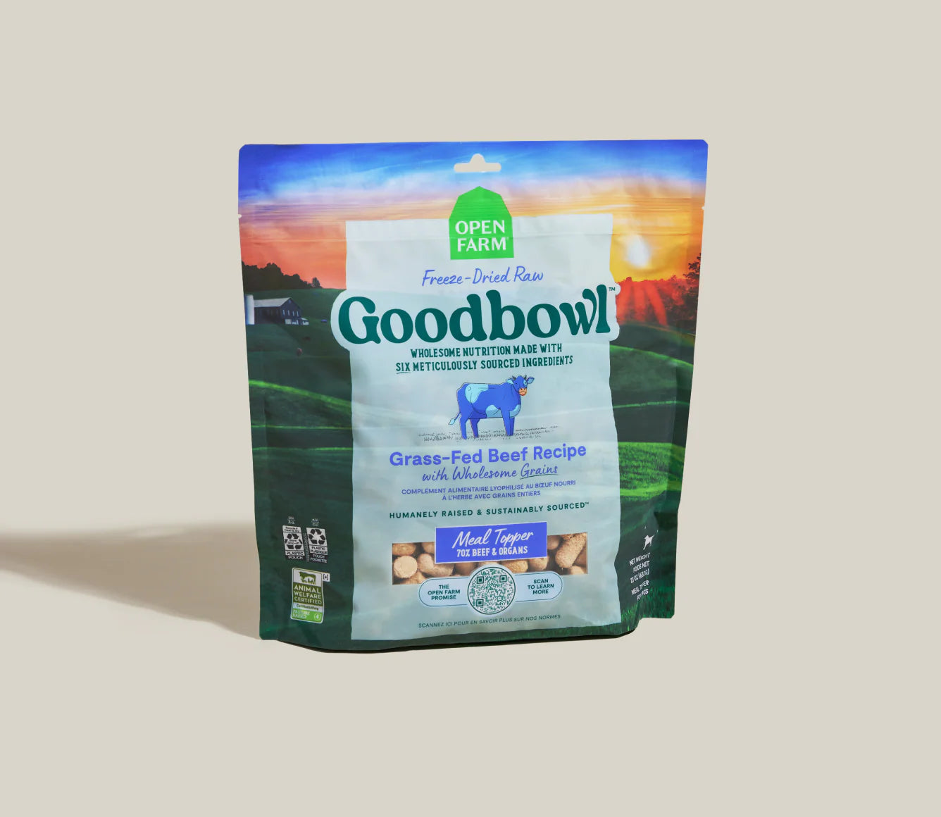 Goodbowl Open Farm Freeze Dried Raw Morsels – Grass-Fed Beef & Wholesome Grains Recipe for Dogs