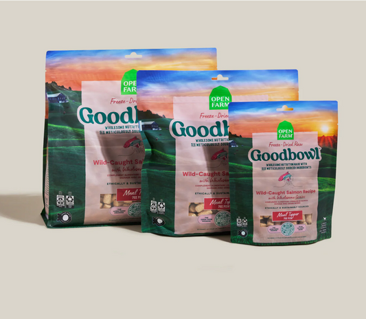 Open Farm Goodbowl Freeze Dried Raw Morsels – Wild-Caught Salmon & Wholesome Grains Recipe for Dogs