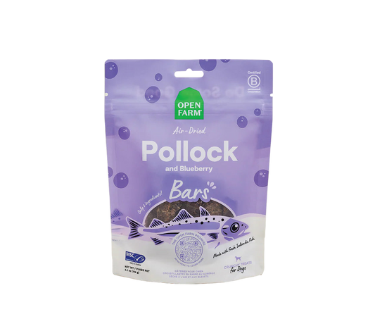 Open Farm Air Dried Pollock and Blueberry Dog Crunchy Treat Bars