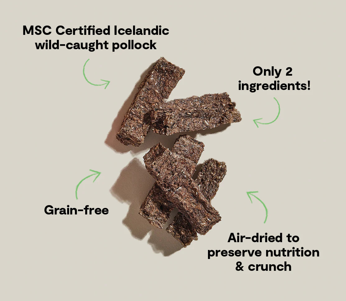 Open Farm Air Dried Pollock and Blueberry Dog Crunchy Treat Bars