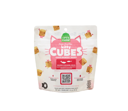 Open Farm Freeze-Dried Raw Kitty Cubes Salmon and Mackerel Cat Treats