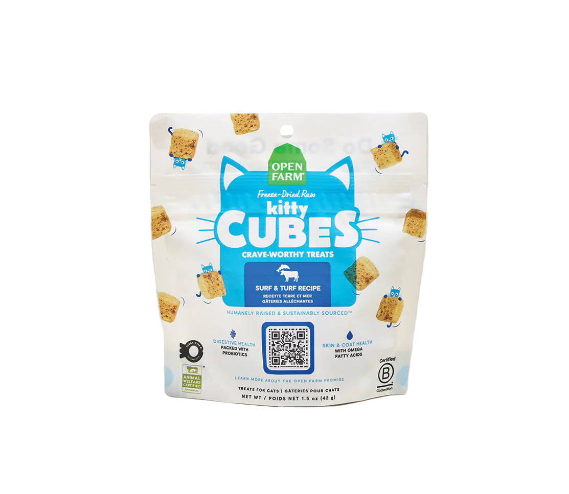 Open Farm Freeze-Dried Raw Kitty Cubes Surf and Turf Cat Treats