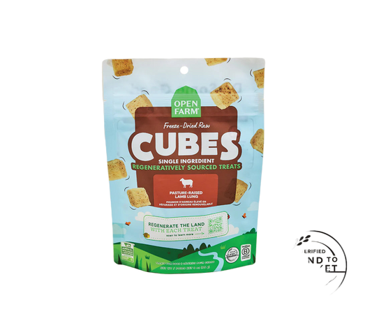 Open Farm Lamb Lung Regeneratively Sourced Treat Cubes For Dogs