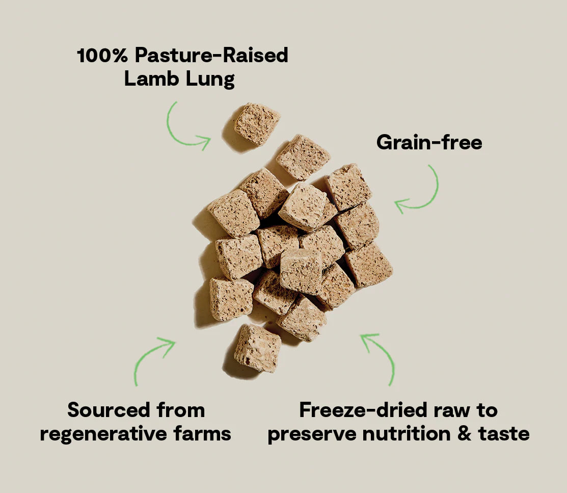 Open Farm Lamb Lung Regeneratively Sourced Treat Cubes For Dogs