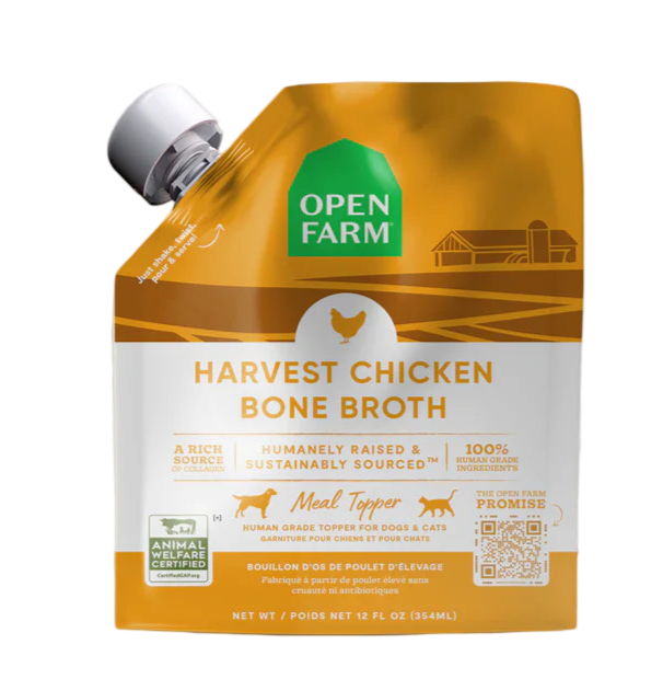 Open Farm Harvest Chicken Bone Broth Topper for Dogs and Cats