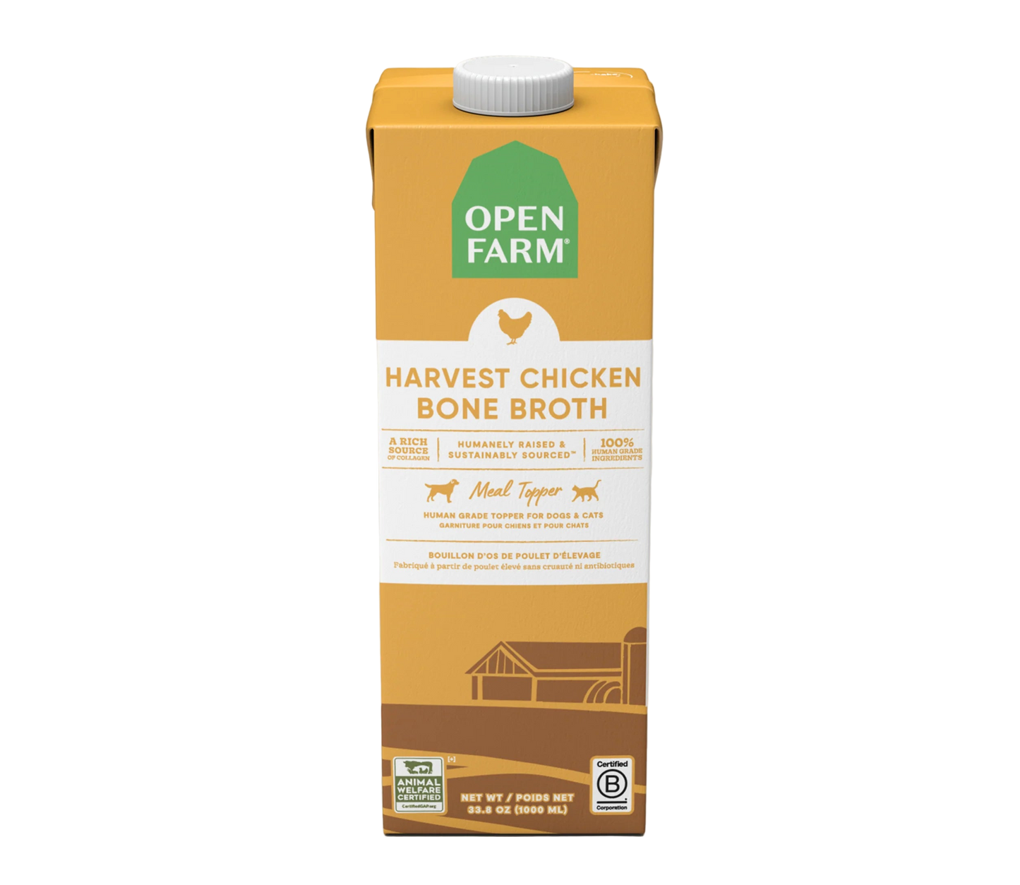 Open Farm Harvest Chicken Bone Broth Topper for Dogs and Cats