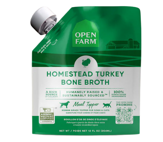 Open Farm Homestead Turkey Bone Broth Topper for Dogs and Cats