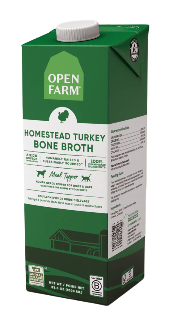 Open Farm Homestead Turkey Bone Broth Topper for Dogs and Cats