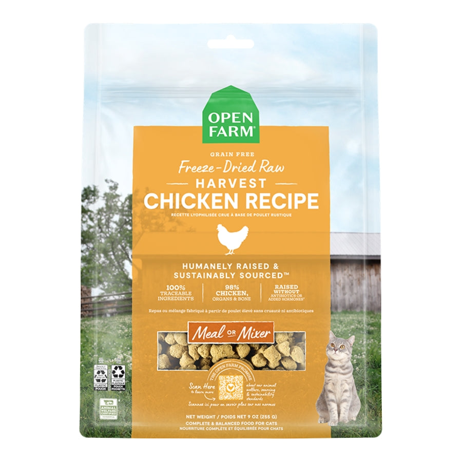 OPEN FARM Freeze-Dried Raw Harvest Chicken Morsels for Cats