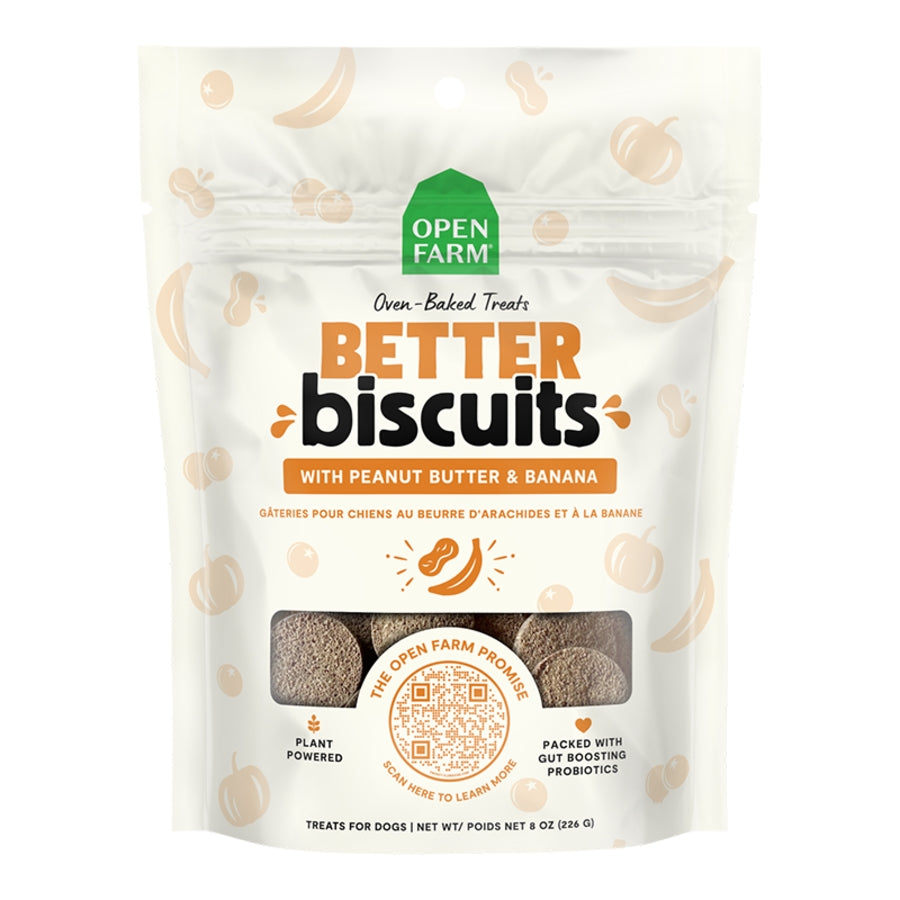 Open Farm Peanut Butter & Banana Better Biscuits for Dogs