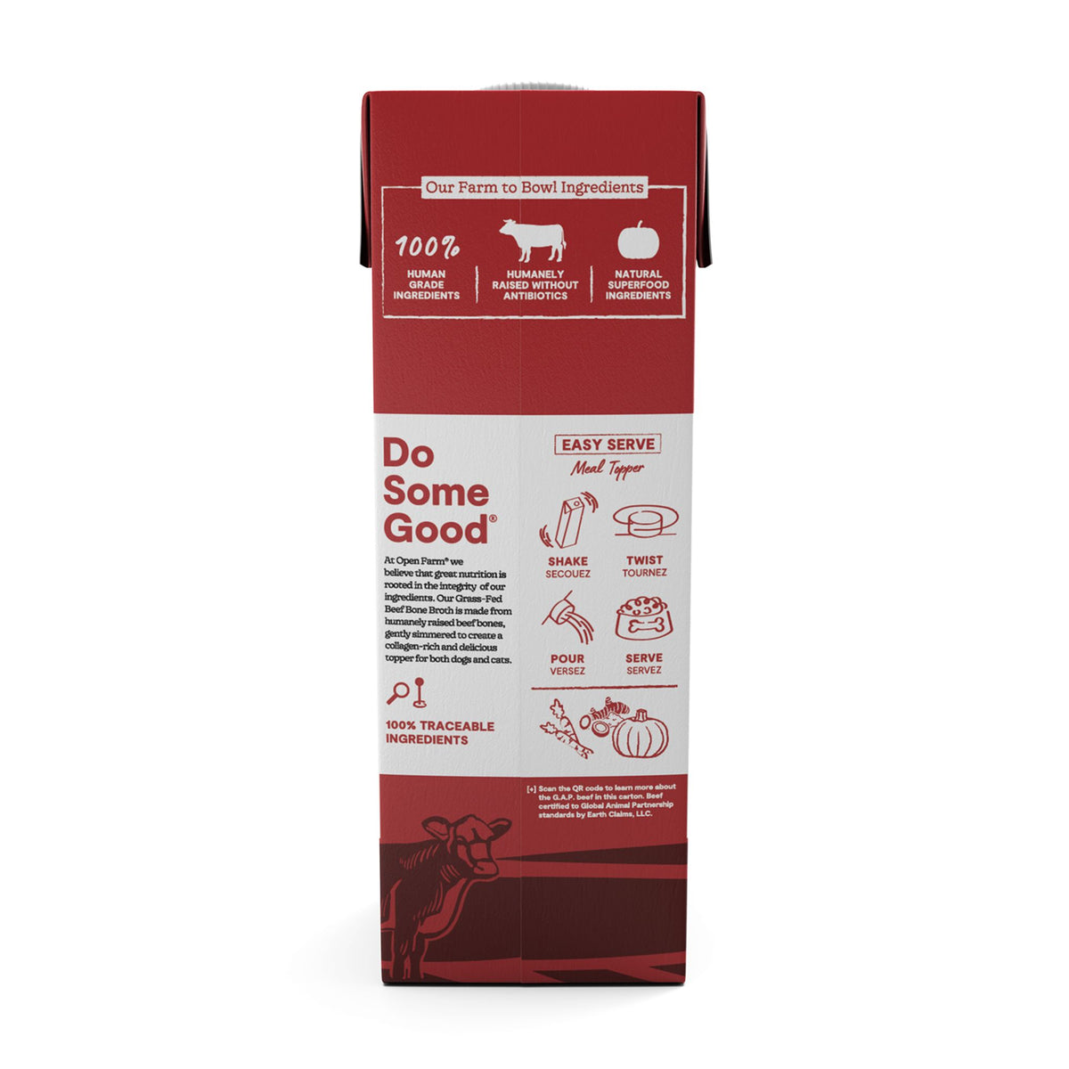 OPEN FARM Grass-Fed Beef Bone Broth Topper for Dogs and Cats