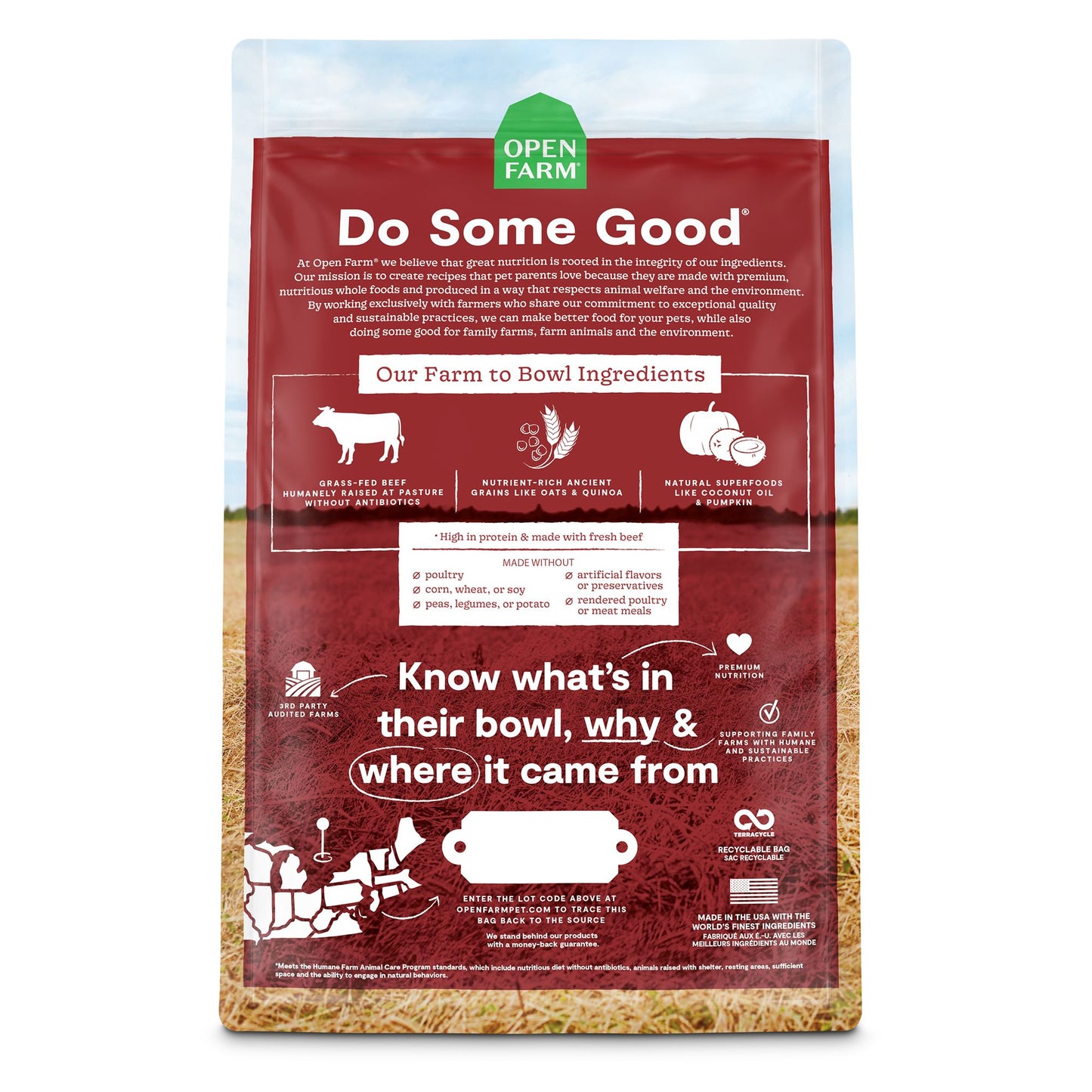 OPEN FARM Grass-Fed Beef and Ancient Grains Dry Dog Food