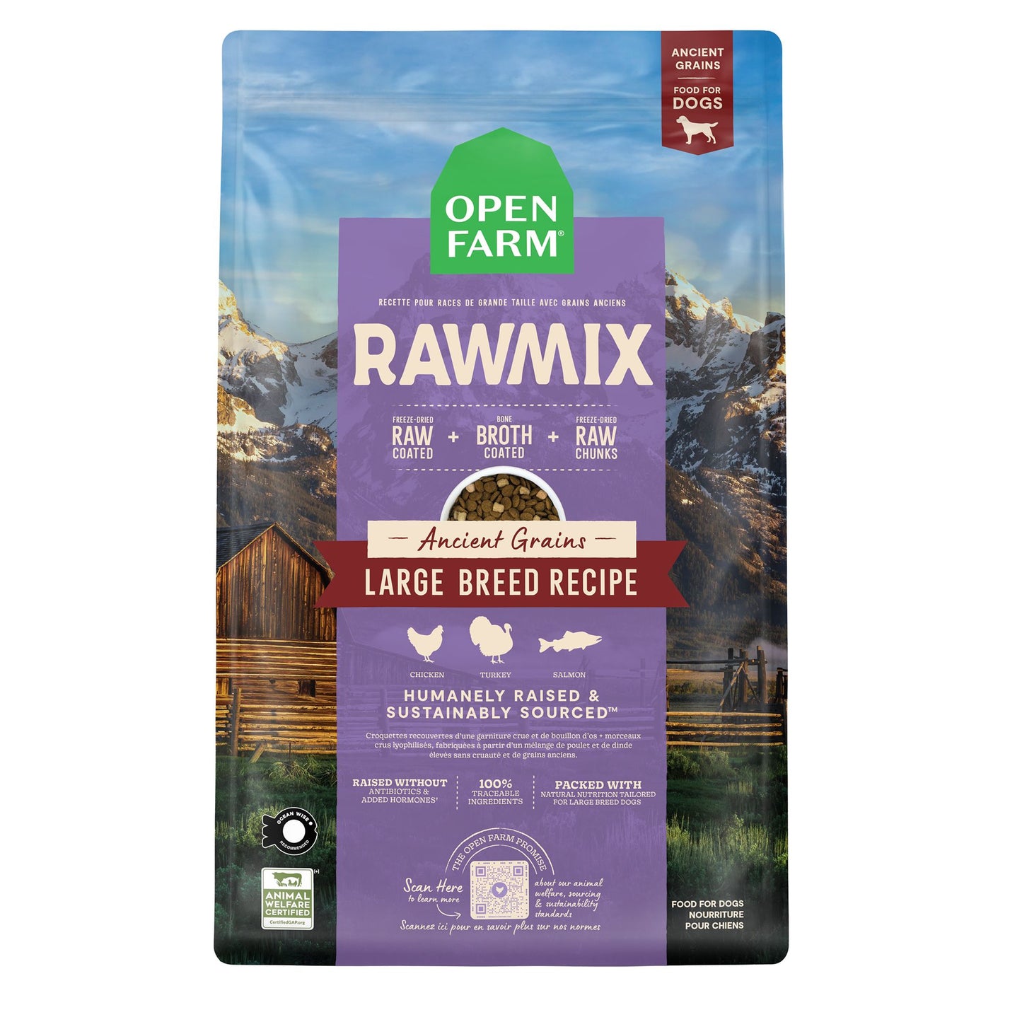 OPEN FARM RawMix Large Breed Ancient Grain Dry Dog Food