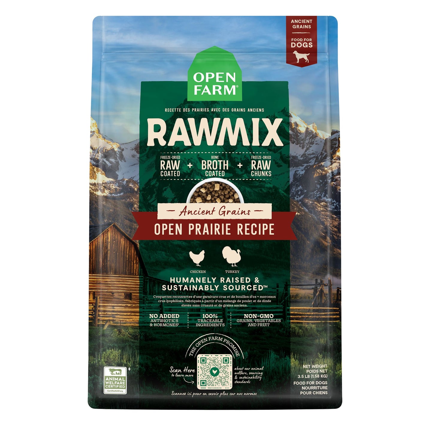 OPEN FARM RawMix Open Prairie Ancient Grain Dry Dog Food