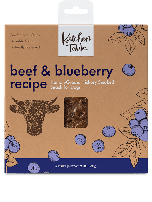 Kitchen Table Beef & Blueberry Recipe Smoked Strips For Dogs