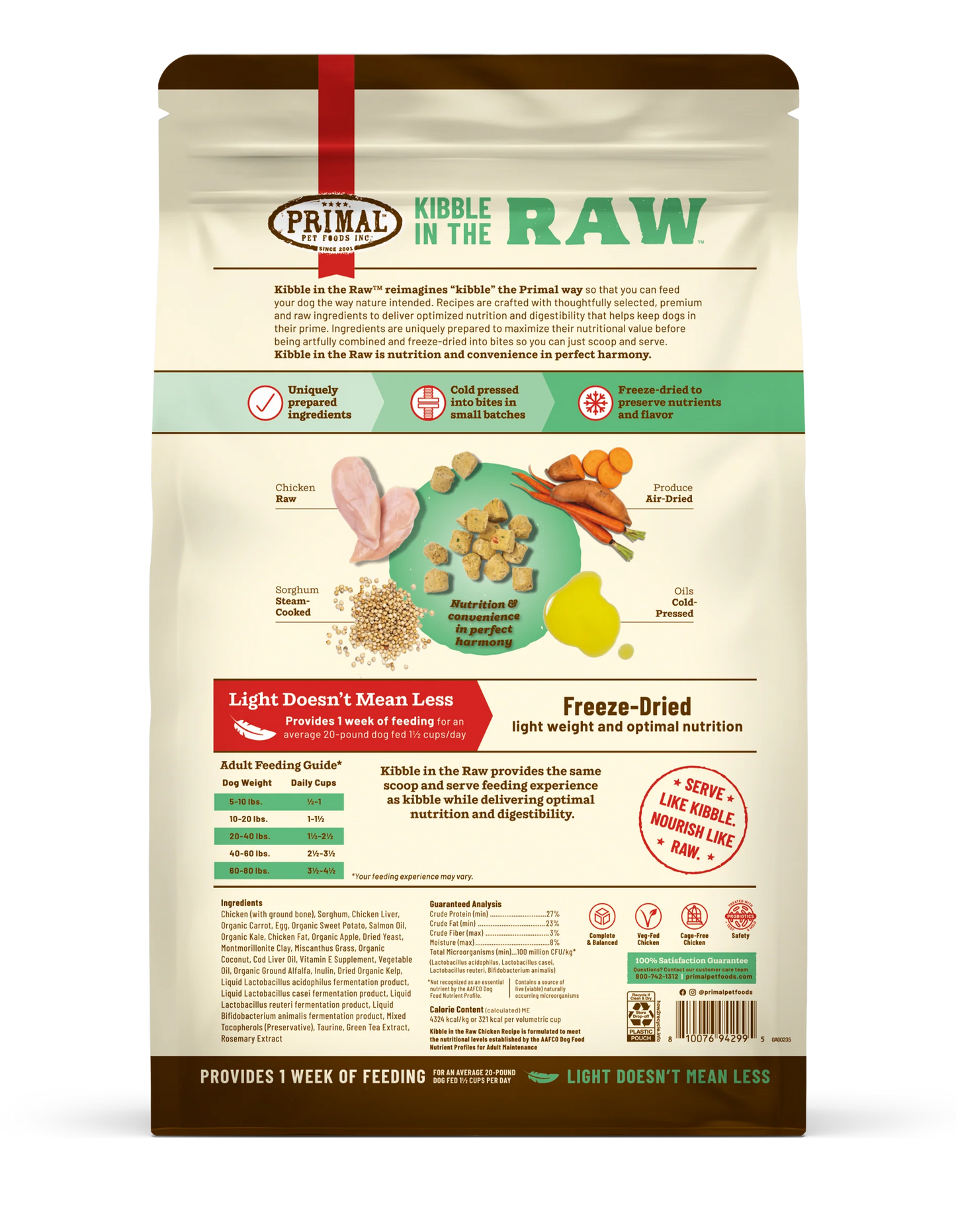 Primal Kibble In The Raw Freeze-Dried Chicken Recipe Dry Dog Food