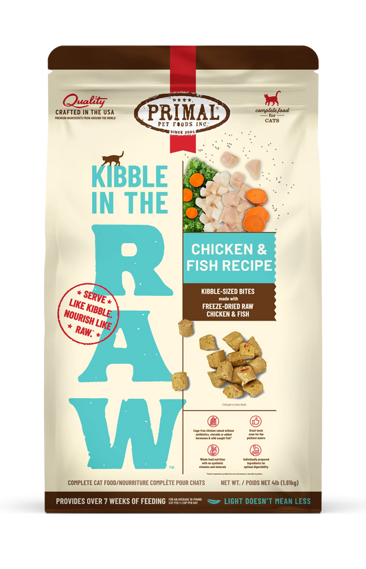 Primal Kibble In The Raw Freeze-Dried Chicken and Fish Recipe for Cats