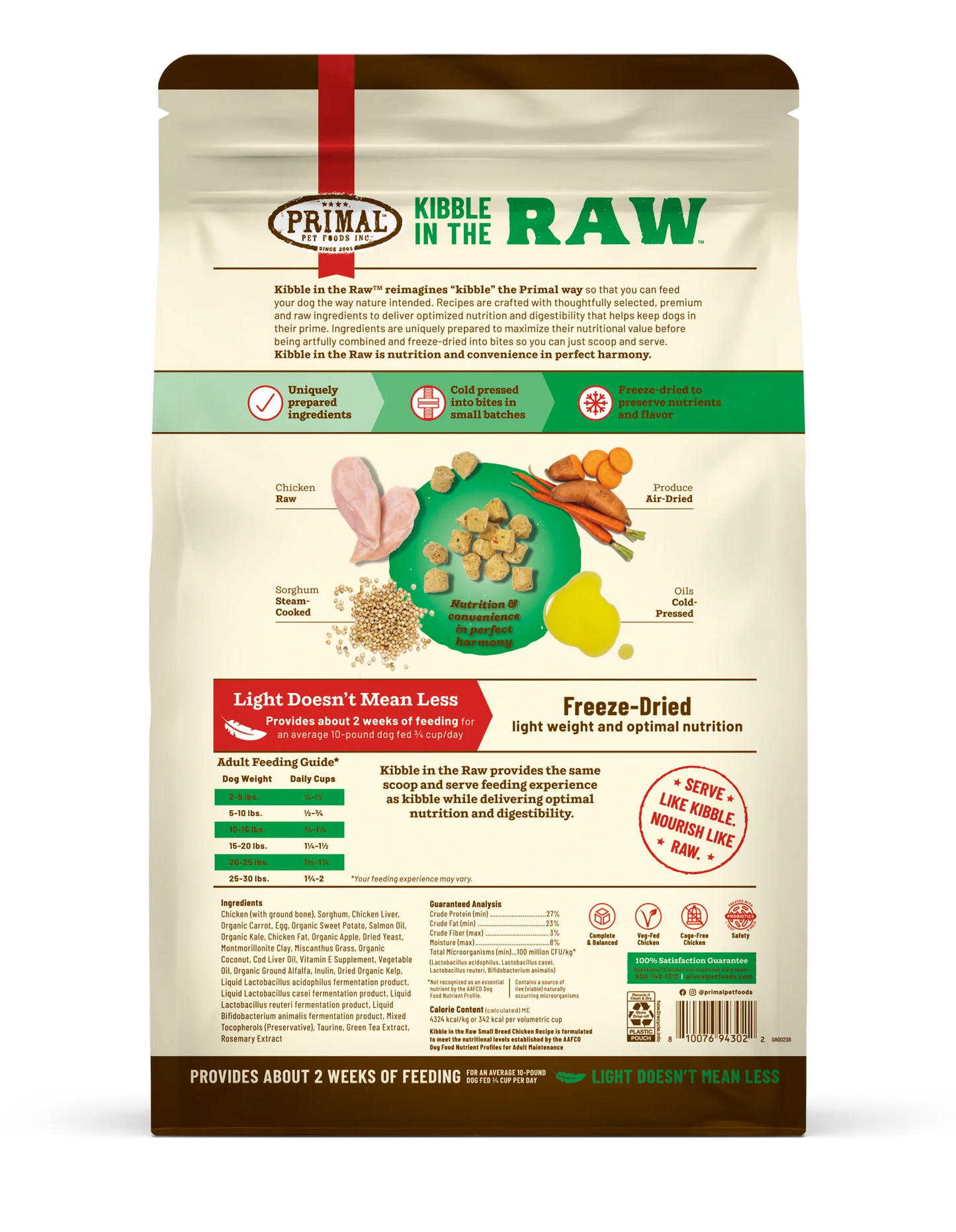 Primal Kibble In The Raw Freeze-Dried Small Breed Chicken Recipe for Dogs