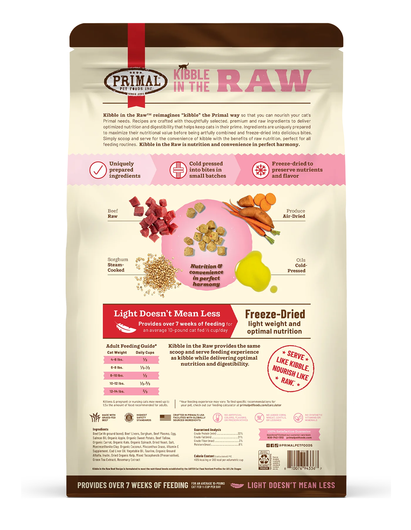 Primal Kibble In The Raw Freeze-Dried Beef Recipe for Cats