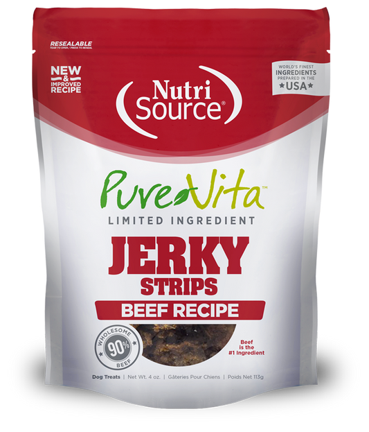 PureVita Jerky Strips Beef Recipe Dog Treats