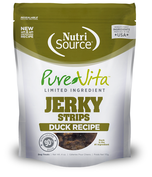 PureVita Jerky Strips Duck Recipe Dog Treats