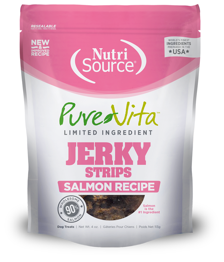 PureVita Jerky Strips Salmon Recipe Dog Treats