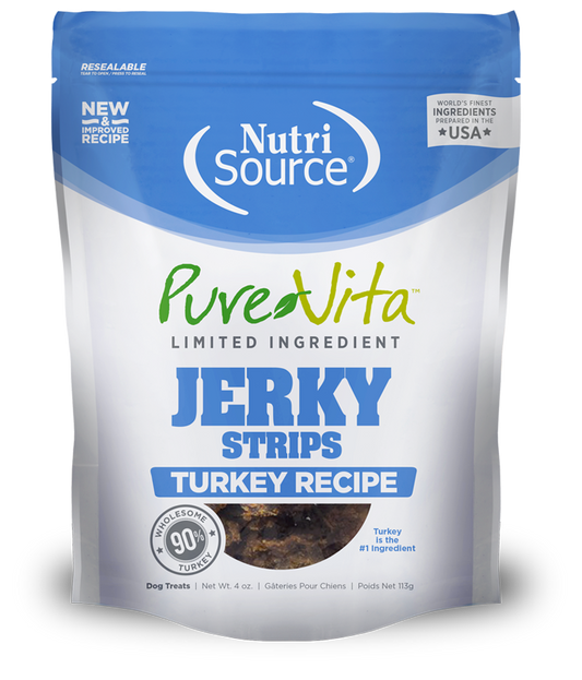 PureVita Jerky Strips Turkey Recipe Dog Treats