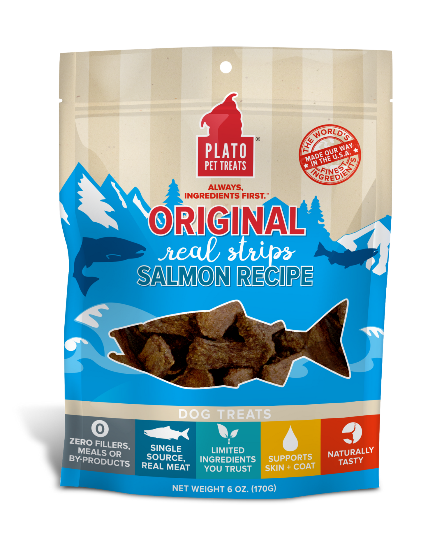 Plato Salmon Strips Dog Treats