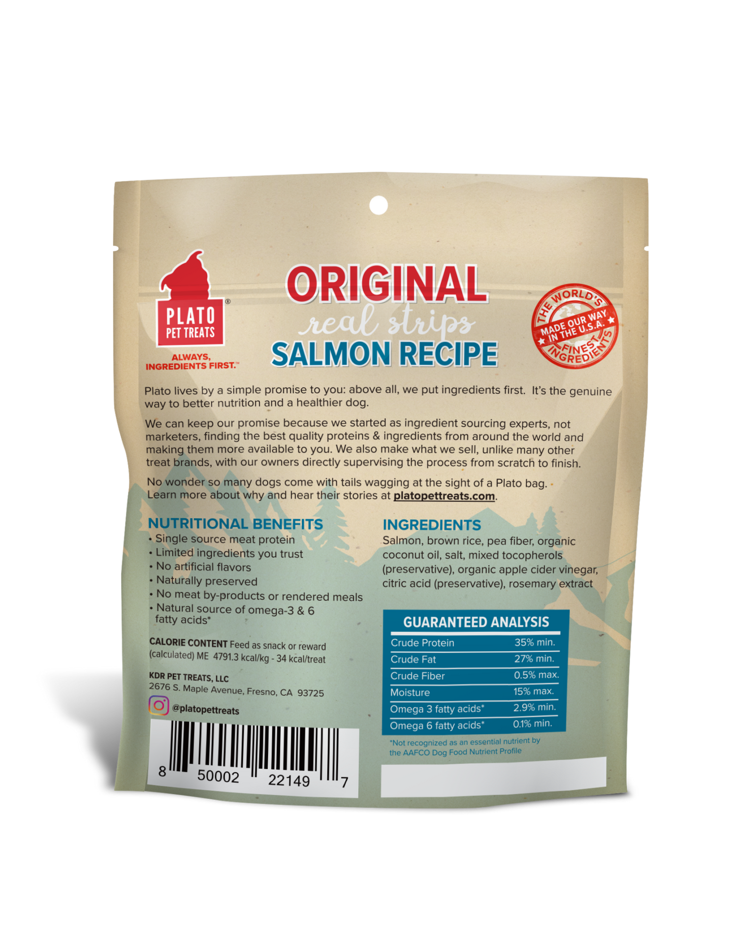 Plato Salmon Strips Dog Treats