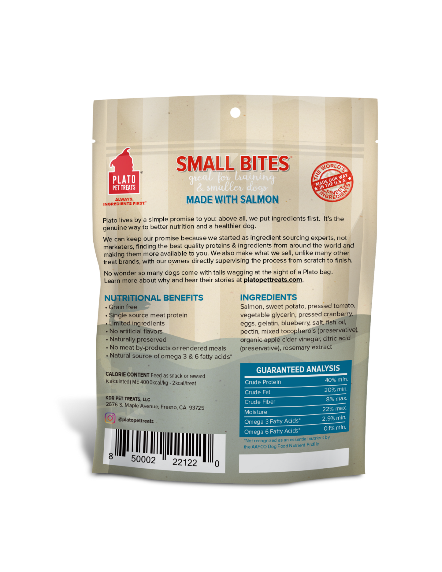 Plato Small Bites Salmon Dog Treats