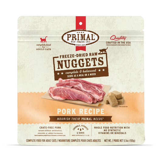 Primal Freeze-Dried Raw Pork Nuggets for Cats