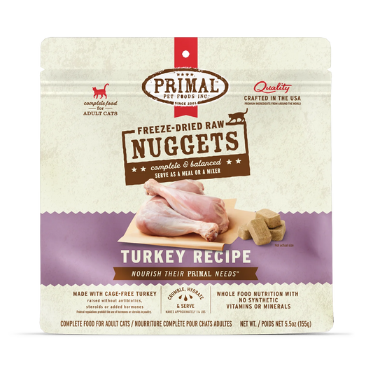Primal Freeze Dried Raw Turkey Nuggets for Cats