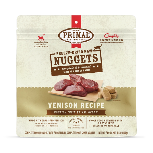 Primal Freeze-Dried Raw Venison Nuggets for Cats