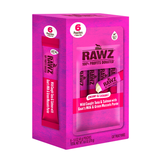 RAWZ Wild Caught Tuna & Salmon with Goat's Milk and Green Mussels Lickable Topper or Treat for Cats
