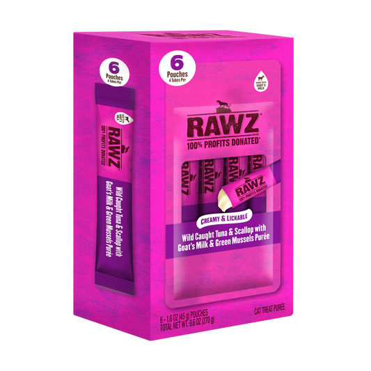 RAWZ Wild Caught Tuna & Scallop with Goat's Milk and Green Mussels Lickable Topper or Treat for Cats