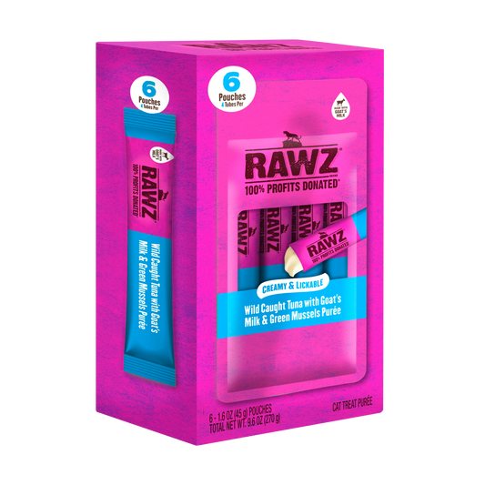RAWZ Wild Caught Tuna with Goat's Milk and Green Mussels Lickable Topper or Treat for Cats