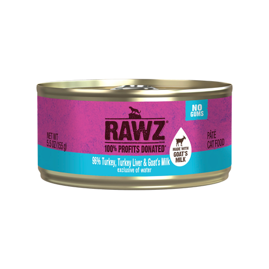RAWZ 96% Turkey, Turkey Liver & Goat's Milk Pâté Canned Cat Food