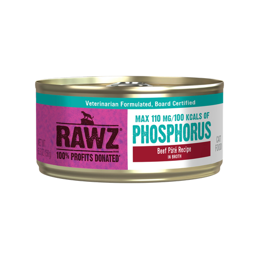 RAWZ Reduced Phosphorus Beef Pate Canned Food for Cats