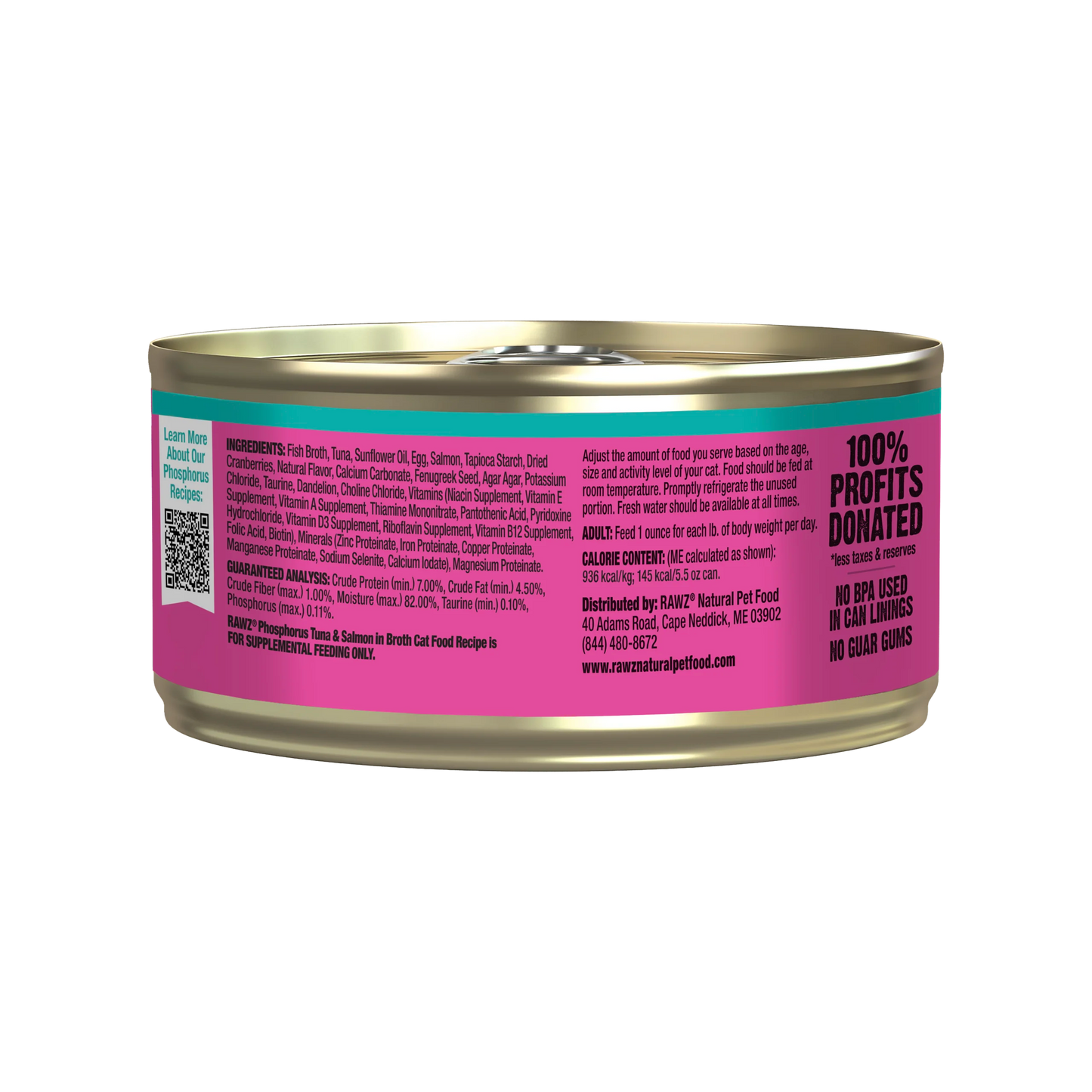 RAWZ Reduced Phosphorus Tuna & Salmon Pate Canned Food for Cats