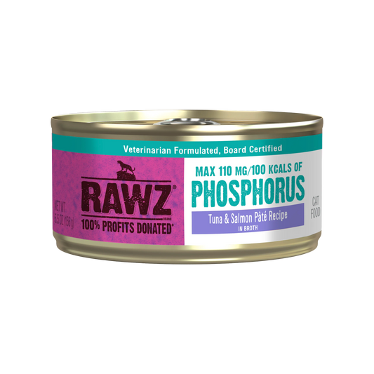 RAWZ Reduced Phosphorus Tuna & Salmon Pate Canned Food for Cats