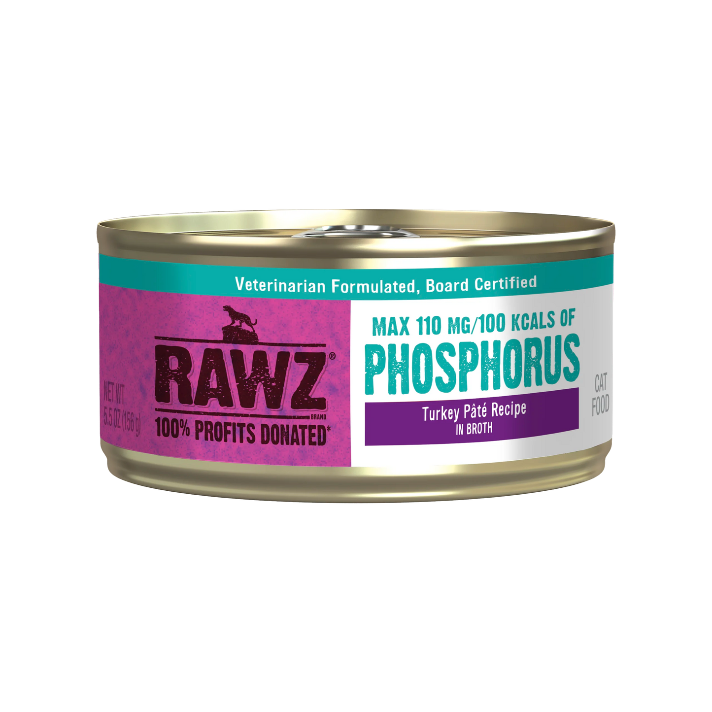 RAWZ Reduced Phosphorus Turkey Pate Canned Food for Cats