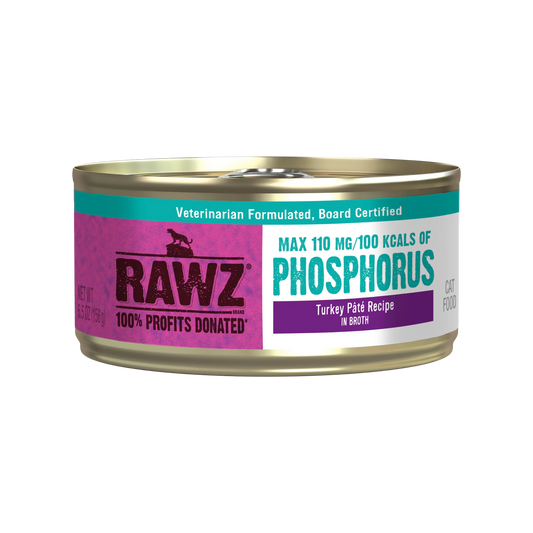 RAWZ Reduced Phosphorus Turkey Pate Canned Food for Cats